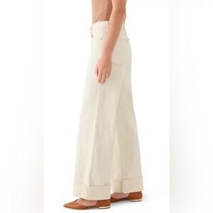 Universal Thread Wide Leg Cuffed Jeans in Off-White